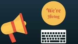 we are hiring microphone and keyboard