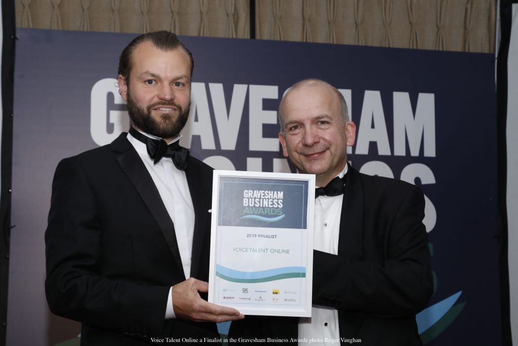 MD Simon Luckhurst picking up certificate as business award finalist 